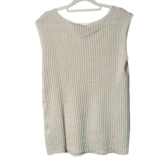 ZARA Viscose Polyester Blend Rib Knit Sleeveless Tank All Over Sparkle Sequins - Picture 3 of 8